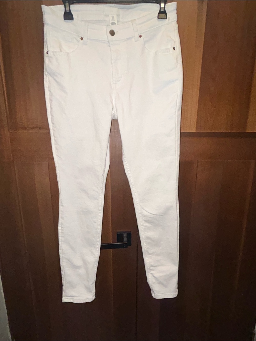 H & M White High-Rise Skinny Jeans size 12